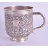 A STERLING SILVER MUG. 3.4 oz. 7 cm high.