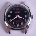 A STAINLESS ORIS WATCH. 3.5 cm wide.