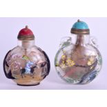 TWO CHINESE ENAMELLED SNUFF BOTTLES. 7 cm high. (2)