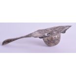 A 19TH CENTURY CONTINENTAL SIFTING SPOON. 1.5 oz. 14 cm long.