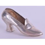 A VINTAGE STERLING SILVER BOOT. 8.5 cm wide.