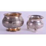 TWO 19TH CENTURY RUSSIAN SILVER SALTS. 3.2 oz. (2)