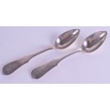 TWO RUSSIAN SILVER SPOONS. 2.2 oz. (2)