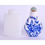 TWO CHINESE SNUFF BOTTLES. 7 cm high. (2)