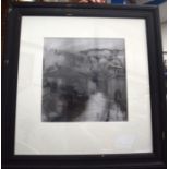 A FRAMED CHARCOAL ABSTRACT DRAWING OF RICHMOND HILL, depicting a landscape. 34 cm x 34 cm.