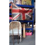 A VINTAGE BRITISH FLAG together with a spear. (2)