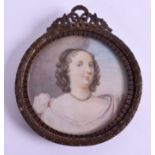 AN EARLY 19TH CENTURY PAINTED IVORY PORTRAIT MINIATURE depicting the Countess of Southampton, Eliza