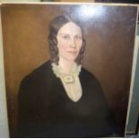 BRITISH SCHOOL (19th/20th century) UNFRAMED OIL ON CANVAS, portrait of a female dressed in black. 6