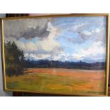 RUSSIAN SCHOOL (b.1968) FRAMED RUSSIAN IMPRESSIONIST OIL ON BOARD, signed & dated '60, landscape sc