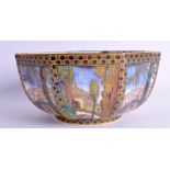 A RARE WEDGWOOD FAIRYLAND LUSTRE OCTAGONAL BOWL by Daisy Makeig Jones, painted with nymphs and land