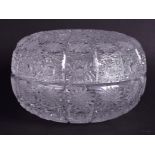 A FINE QUALITY CRYSTAL GLASS BOX AND COVER possibly Moser. 13.5 cm wide.