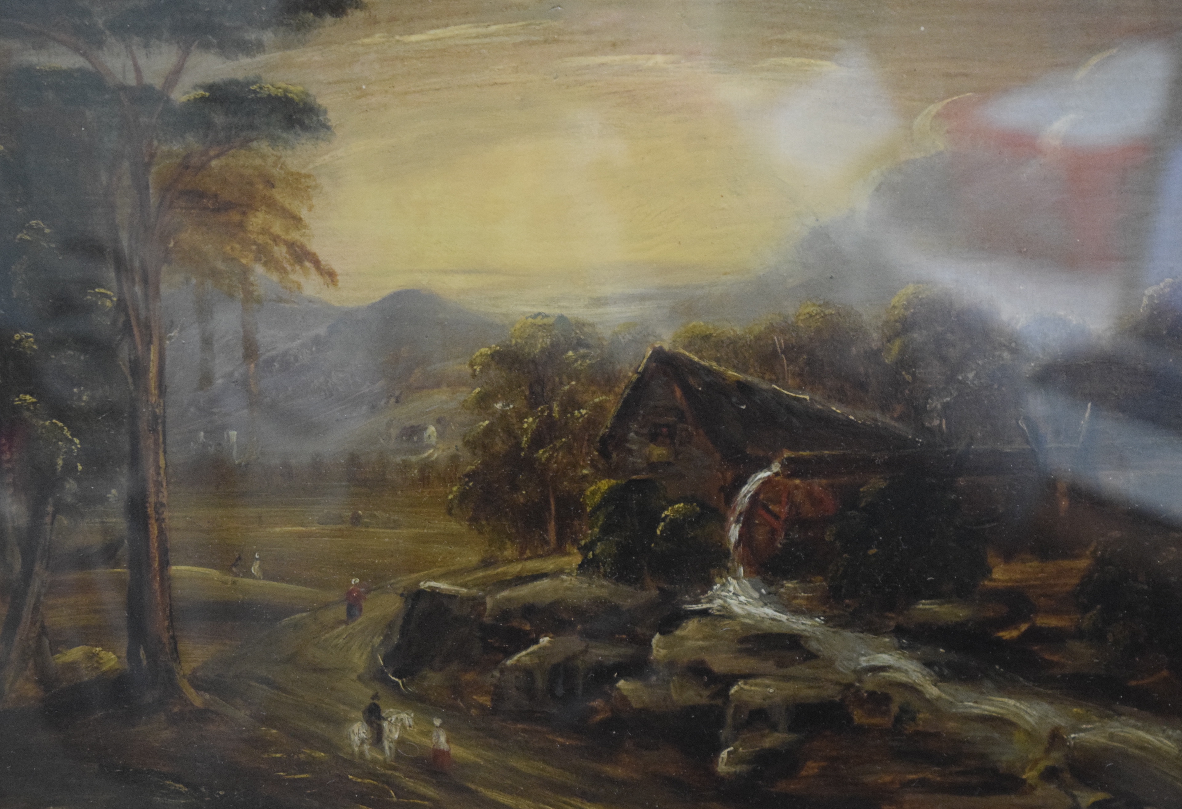 BRITISH SCHOOL (19th century) FRAMED OIL ON PANEL, figures in a landscape. 20.5 cm x 28.5 cm. - Image 2 of 3