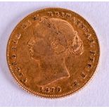 A RARE 1870 AUSTRALIAN GOLD SOVEREIGN. 8 grams.