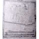 A FRAMED MAP OF BRIGHTHELMSTON. 39 cm x 35 cm.