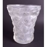 A 1930S JOSEF INWALD BAROLAC GLASS VASE decorated with pansies. 14 cm high.