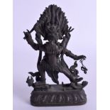 A 19TH CENTURY INDIAN BRONZE EROTIC BUDDHISTIC FIGURE depicting Yamanaka. 15 cm x 8 cm.