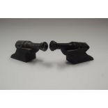 A PAIR OF CHINESE SOAPSTONE CANNONS. 19 cm long.