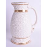 A 19TH CENTURY ROYAL WORCESTER PINEAPPLE MOULDED JUG with gilt highlights. 20 cm high.