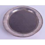 A JAPANESE TAISHO PERIOD STERLING SILVER AND HARDWOOD TRAY. 25 cm wide.