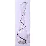 A LARGE SCANDINAVIAN GLASS VASE, formed with black twist body. 44.5 cm high.