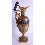 A FINE LARGE 19TH CENTURY FRENCH JAPONESQUE ORMOLU AND BRONZE EWER finely decorated in the Japanese