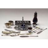 A QUANTITY OF SILVER PLATED ITEMS, varying form. (qty)