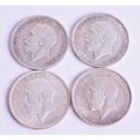 FOUR SILVER HALF CROWNS. (4)