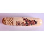 A BONE THIMBLE HOLDER. 7 cm long.