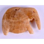 AN ANTIQUITY ALABASTER ELEPHANT. 8.5 cm x 6 cm.