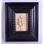 A 19TH CENTURY CONTINENTAL DIEPPE IVORY PANEL. Ivory 6.5 cm x 9 cm.