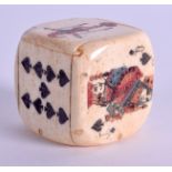 A BONE DICE HOLDER. 3.5 cm wide.