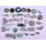 VARIOUS OLD CHINESE JADEITE PENDANTS. (qty)