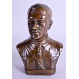 A BRONZE BUST OF HITLER. 17 cm high.