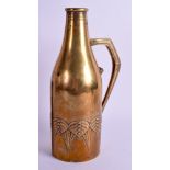 A RARE WMF BRASS BOTTLE CARRIER decorated with stylised motifs. 30 cm high.