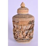 A 19TH CENTURY CHINESE PAINTED IVORY SNUFF BOTTLE. 10.5 cm high.