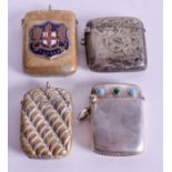 TWO SILVER VESTA CASES and two plated vesta cases. (4)