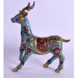 A CHINESE CLOISONNE ENAMEL STAG. 17 cm x 22 cm.