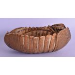 AN UNUSUAL EARLY 20TH CENTURY ARMADILLO BASKET of naturalistic form. 23 cm x 14 cm.