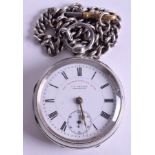 A SILVER J G GREAVES SHEFFIELD POCKET WATCH. 4.5 cm wide.