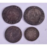 FOUR OLD SILVER COINS. (4)