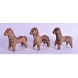 THREE CENTRAL ASIAN HORSES 12 cm wide. (3)