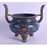 A CHINESE CLOISONNE ENAMEL BRONZE CENSER. 17 cm x 17 cm.