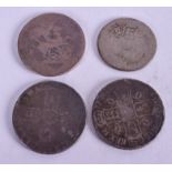 FOUR OLD SILVER COINS. (4)