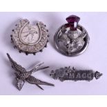 FOUR ANTIQUE SILVER BROOCHES. (4)