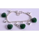 A SILVER HEART BRACELET.