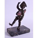 A RARE 19TH CONTINENTAL NOVELTY BRONZE PIN CUSHION modelled as a standing French solider. Bronze 16