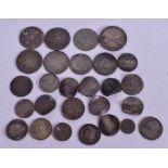 A BAG OF OLD SILVER COINS. (qty)