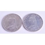 TWO SILVER HALF CROWNS. (2)