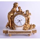 A GOOD 18TH/19TH CENTURY FRENCH ORMOLU AND MARBLE MANTEL CLOCK with English Royal Exchange De Lafon