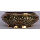 A 19TH CENTURY CHINESE BRONZE CENSER BEARING MING MARKS, decorated with figures in panels. 16.5 cm